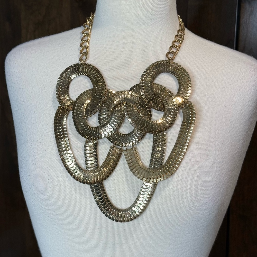 Bold chunky Gold Statement Necklace from Lucia